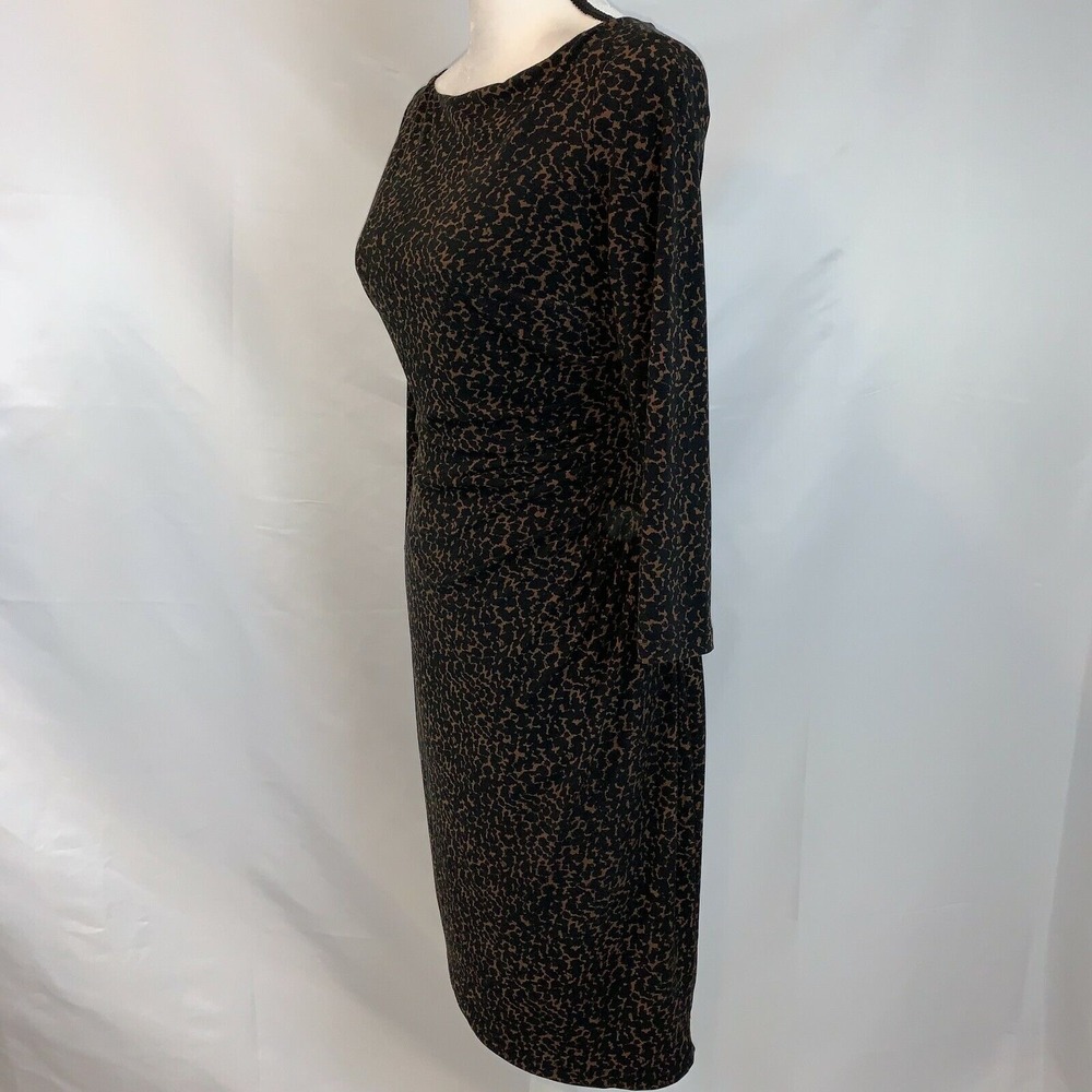 Lauren Ralph Lauren Animal Print side ruched jersey sheath 6 - Picture 3 of 5